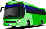 Green tourist bus. Coach. Vector illustration