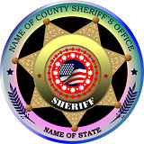 Sheriff's badge on a white background. Vector illustration