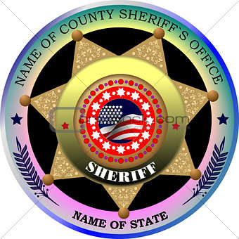 Sheriff's badge on a white background. Vector illustration