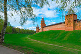 Novgorod Kremlin on the mountain and the moat