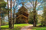 Beautiful wooden church in a forest