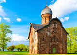 Orthodox brick church in Veliky Novgorod