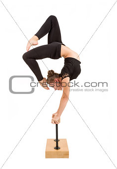 Young professional gymnast woman