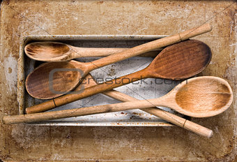 vintage wooden spatula