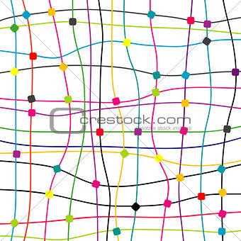 Colorful background with dots and lines
