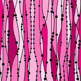 Pink background witt dots, squares and lines