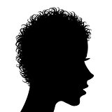 Profile of a woman with curly hair