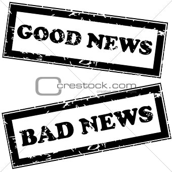 Rubber stamps with good news and bad news