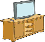 Isolated Television on Cabinet