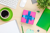 Gift box on office table