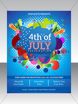 abstract fourth of july flyer template