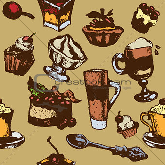 seamless texture with desserts