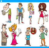people characters set cartoon illustration