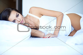 Attractive young woman suffering from insomnia