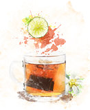 Watercolor Image Of  Tea
