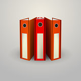 Vector illustration of red folders
