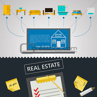 Vector infographic for sale of real estate
