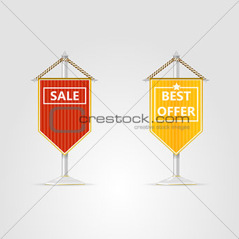 Illustrations of two pennons for sale