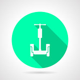 Circle green vector icon for alternative transport for office.