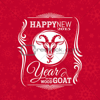 New year greeting card with goat