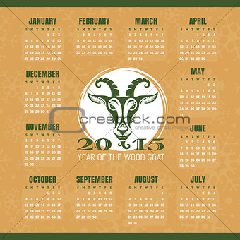 Year of the goat 2015 calendar