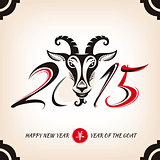 Chinese new year greeting card with goat