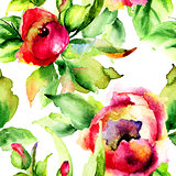 Stylized Roses flowers illustration