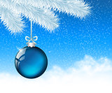 christmas glassy blue ball