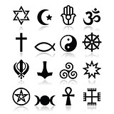 Religion of the world symbols - vector icons set