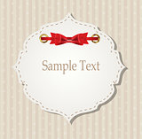 Gift Card with Ribbons, Design Elements. Vector Illustration