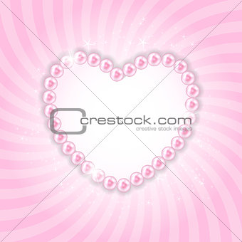 Pearl Heart Vector Illustration Background