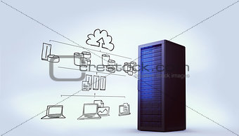 Composite image of cloud computing doodle