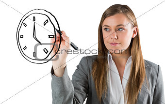 Composite image of business person drawing