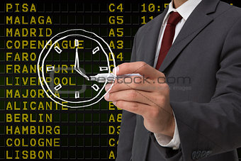 Composite image of business person drawing