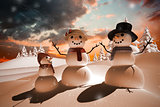Composite image of snow family