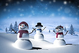 Composite image of snow family