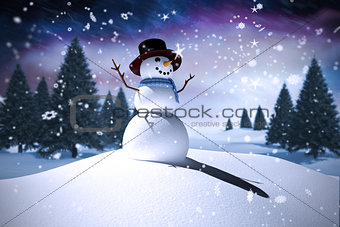 Composite image of snow man