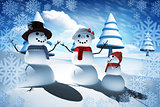 Composite image of snow man family