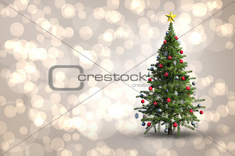 Composite image of christmas tree on white background