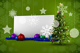 Composite image of poster with christmas tree