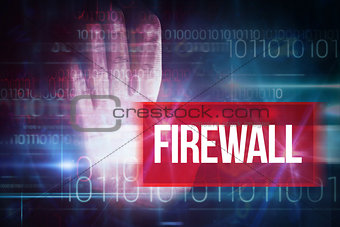Firewall against blue technology design with binary code