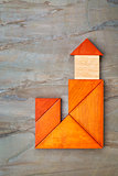 abstract tangram lighthouse