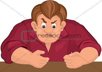 Cartoon angry man torso in red top