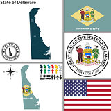 Map of state Delaware, USA
