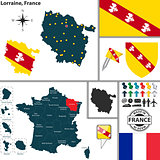Map of Lorraine, France