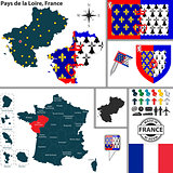 Map of Pays de la Loire, France