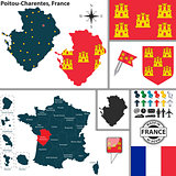 Map of Poitou-Charentes, France