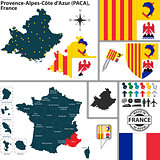 Map of Provence-Alpes-Cote dAzur, France