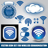 set of different icons for technology wifi