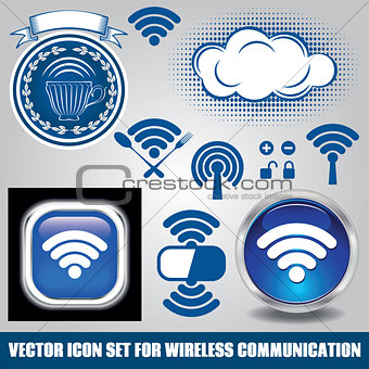 set of different icons for technology wifi